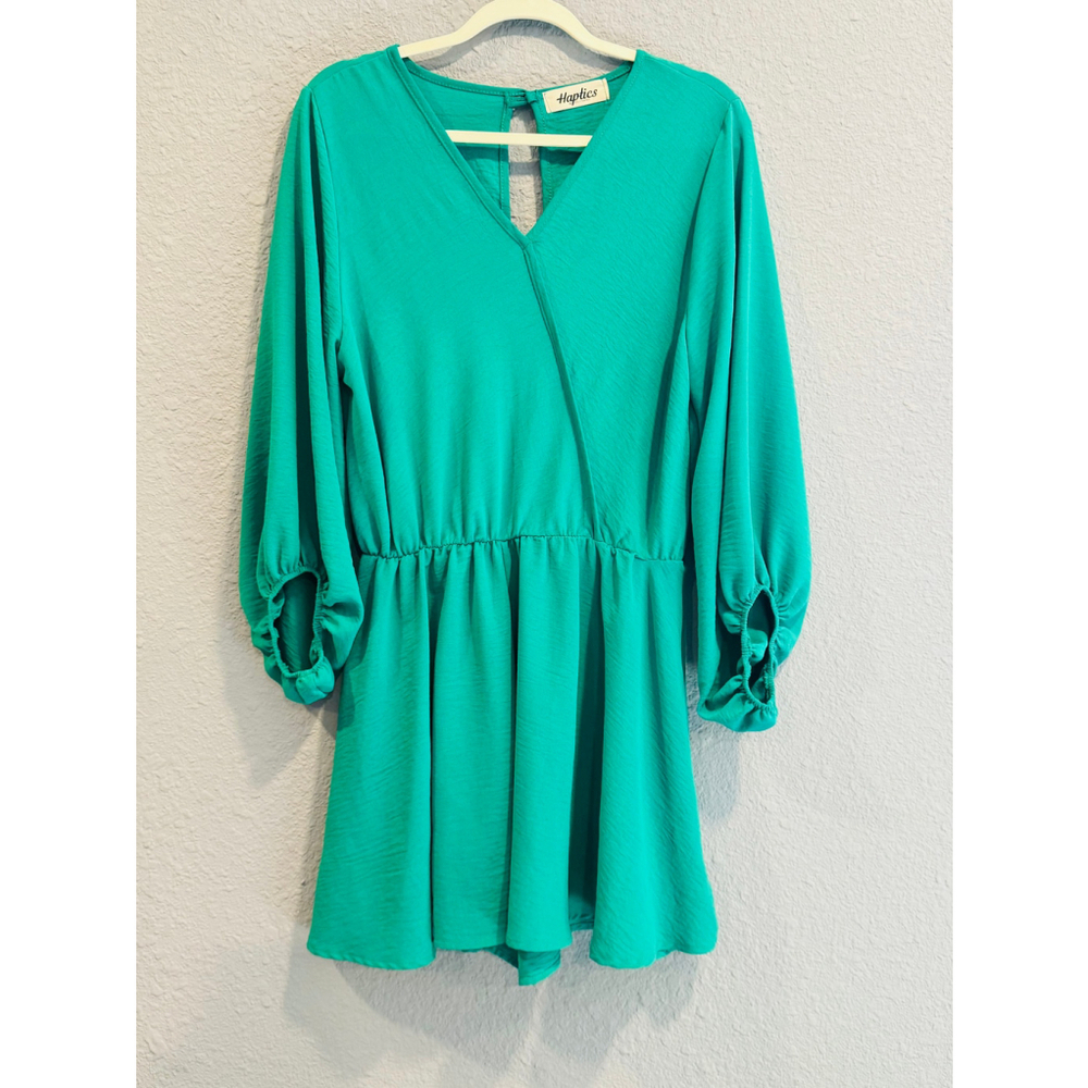 Haptics by Holly Harper Long Sleeve Romper in Green Size L